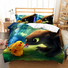 (Style 03, Single (135X200CM)/2PCS) Pokemon Bedding Single Double King Duvet Cover UK