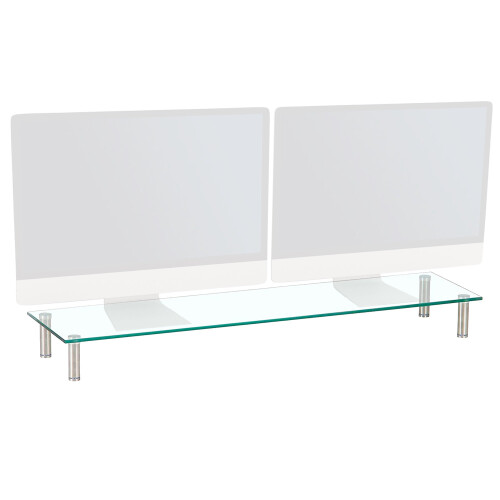 (10cm Clear) Charles Jacobs Large Dual Monitor TV & Computer Stand