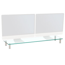 (8cm Clear) Charles Jacobs Large Dual Monitor TV & Computer Stand