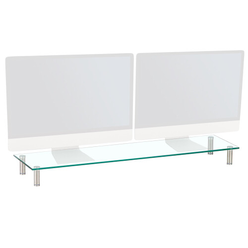 (8cm Clear) Charles Jacobs Large Dual Monitor TV & Computer Stand