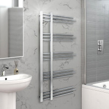 (Chrome, 500 x 1200mm (h)) 500 x 1200mm Modern Designer Heated Towel Rail Sydney