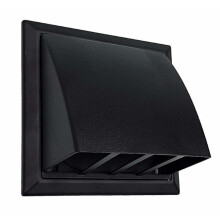 Domus Cowled Extractor Fan Grille with Damper 100mm / 4 Inch (Black)