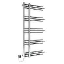 (500 x 1200mm Chrome, Standard Manual Electric Element) 500mm Wide Modern Electric Bathroom Towel Radiator