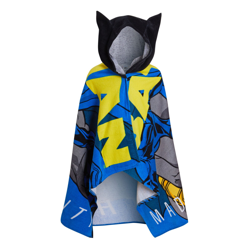 (One Size) Batman Hooded Towel 100% Cotton Kids Poncho Beach Towel Bath Towel Swimming Wrap