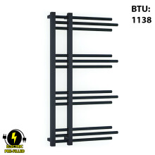(500 x 900mm Black, MOA Thermostatic Electric Element) 500mm Wide Modern Electric Bathroom Towel Radiator