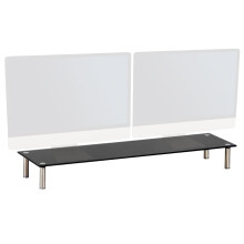 (12cm Black) Charles Jacobs Large Dual Monitor TV & Computer Stand
