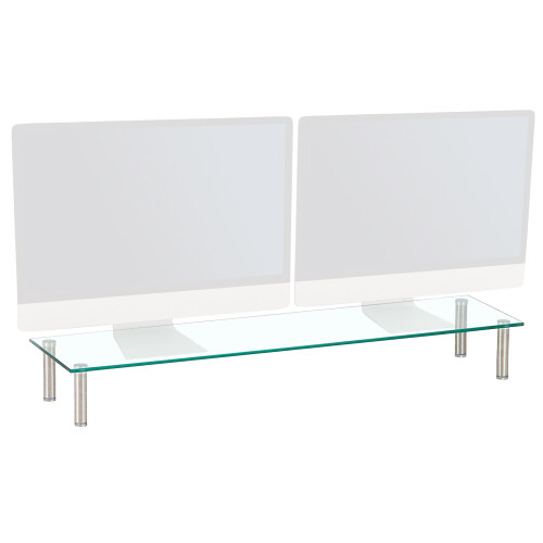 (14cm Clear) Charles Jacobs Large Dual Monitor TV & Computer Stand