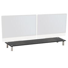 (8cm Black) Charles Jacobs Large Dual Monitor TV & Computer Stand