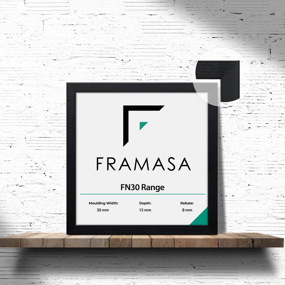 Framasa (, 24X24 Inch) The Photo Factory Frame | Wooden Photo & Art Frames Black