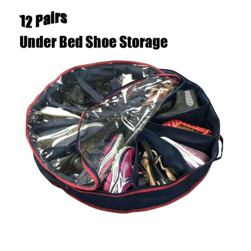 Underbed Round Shoes Boots Storage Solution Organiser Organizer Tidy Box Lid /BY 2