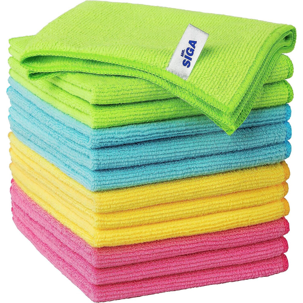 MR.SIGA Microfiber Cleaning Cloth,Pack of 12, Size:32 x 32 cm