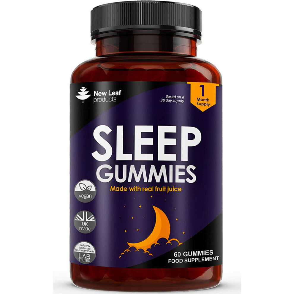 Sleep Gummies - 60 Chewable Sleep Aid Supplement Non-Melatonin - Vegan