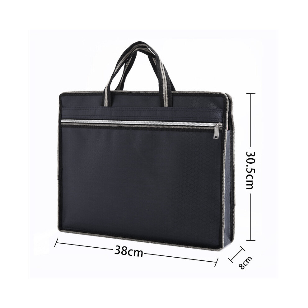 Nylon Zipper Business Briefcase Portable Document bag Men's Information Waterproof Office Meeting Handbag-image-OPC-PBTNMZH-NEW