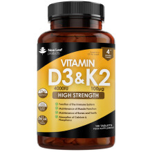 Vitamin D3&K2 Tablets D3 4000iu + Vitamin K2 100µg - 4 Months Supply