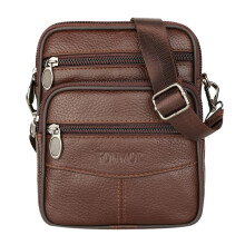 Arrived Waxed Cowhide Leather Messenger Bag for Men Crossbody/Shoulder Chest Pack for Travel & Business