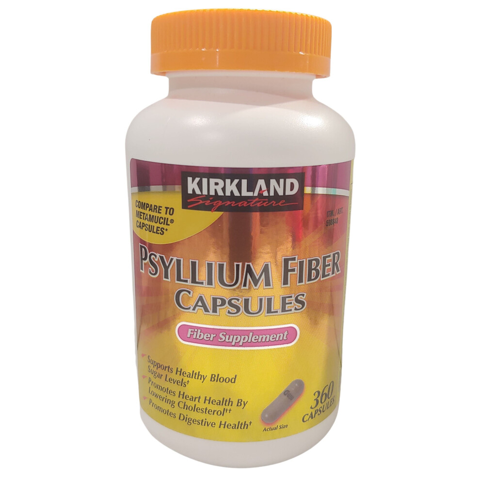 Kirkland Signature Psyllium Fiber, 360 Capsules - Psyllium Husk Fibre Supplement