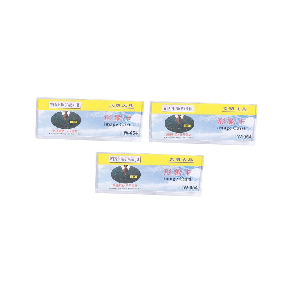 Safetypin Clear Hard Plastic Name Tag Clip Holder 3 Pcs-image-OPC-PBTPDQM-NEW