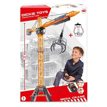 Dickie Toys 48" Mega Crane Playset - Remote Control, 350 Cabin Rotation, Trolley & Winch, 203462412