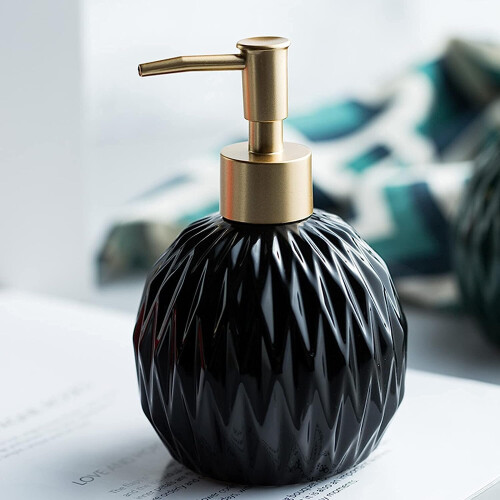 Gold Pump Shampoo Dispenser For Shower, 400ml - Black 1