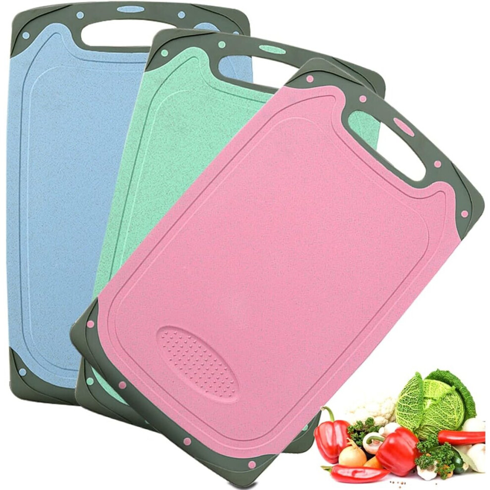 Kitchen thick plastic cutting board with non-slip feet and deep drip groove