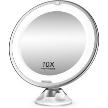 Vanity Mirror 10X Magnification Illuminated, Daylight White LED, Portable Lighted Bathroom Mirror