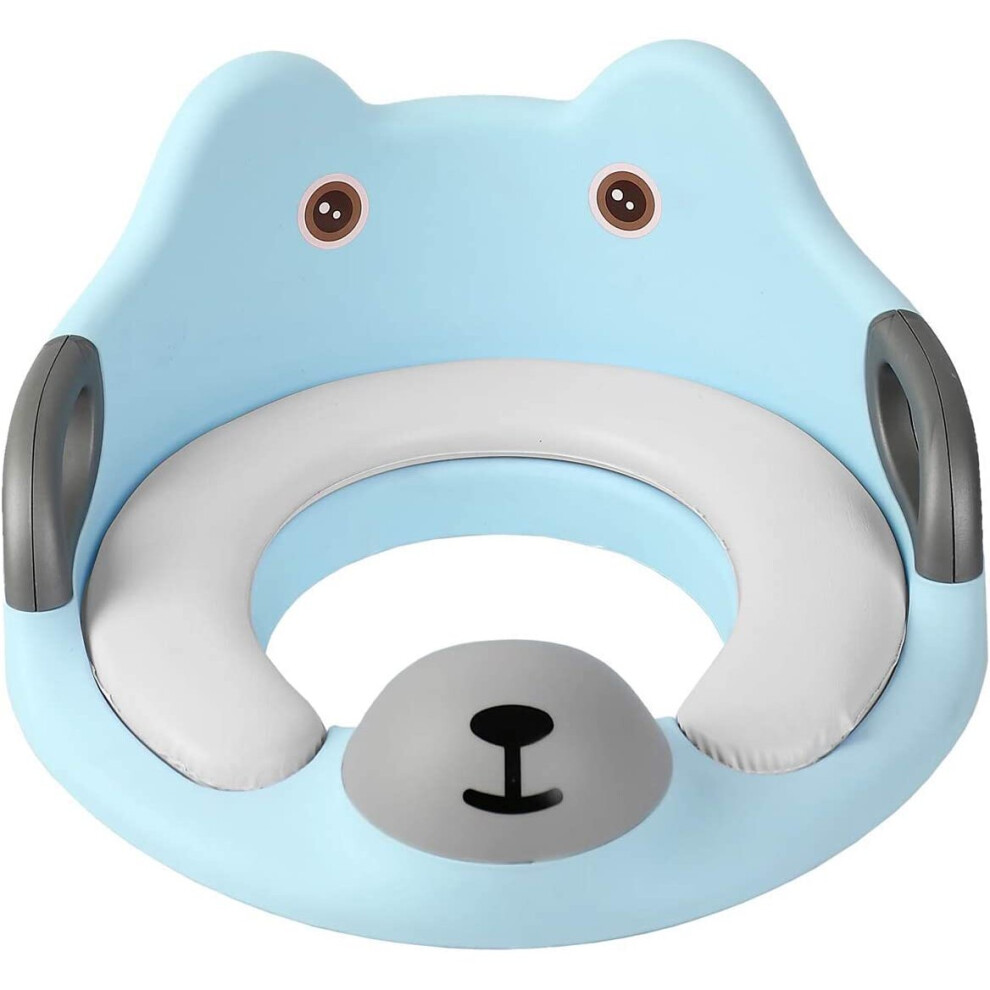 Kids Potty Trainer - Non-Slip Toilet Trainer With Splash Guard (Blue) Blue Gopatriot Memory