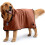 Dog Bathrobe Towel with Adjustable Straps (Brown, L, Back Length 23.6") 1
