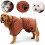 Dog Bathrobe Towel with Adjustable Straps (Brown, L, Back Length 23.6") 4