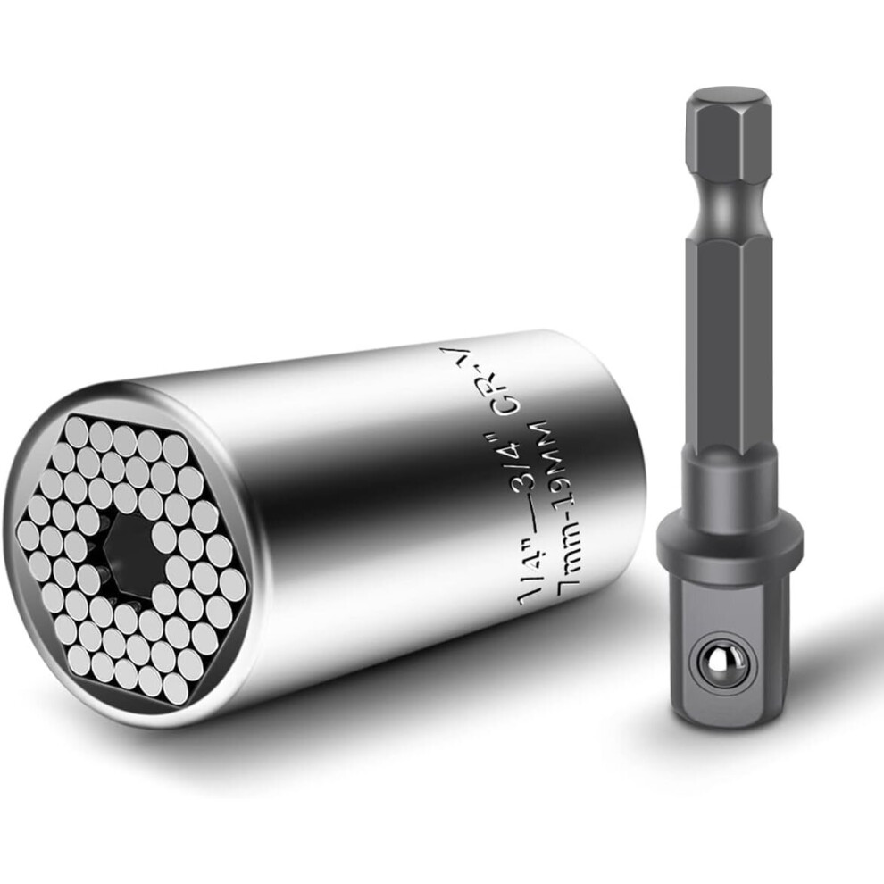 2 Pack Universal Socket, Socket Wrench Set Gator Grip 7-19Mm Hand Tools 9365884492633