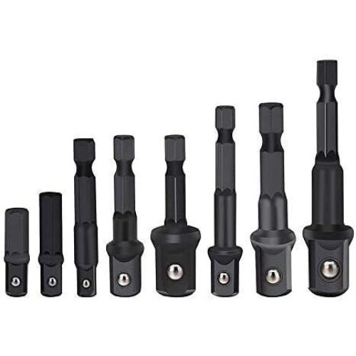 Hex Shank Impact Driver Socket Adapter, 1/4" 3/8" 1/2" Impact Driver Adapter 1