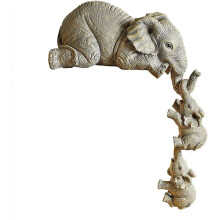 Set of 3 Mama Elephant and Two Babies Hanging Edge Decorations