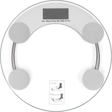 Round Weight Scale 180KG LED Personal Electronic Glass Weight Scale