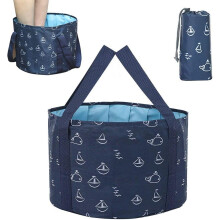 Folding Basin, Foot Bathtub Multifunctional Waterproof Collapsible Bucket (26L, Dark Blue)