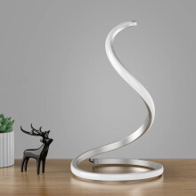 Table Lamp (Silver) Stepless Dimming Bedside Lamp 3-Color Warm Bedside Lamp