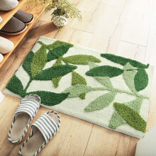 Non-slip bathroom mat, 45 x 65cm Green Leaf Bathroom Mat