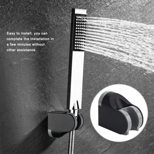 ABS matte black shower head bracket hand spray adjustable mobile base 2