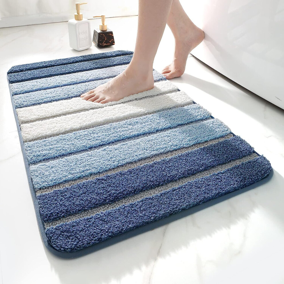 40 x 60cm Non-slip Bath Mat Super Absorbent - Blue