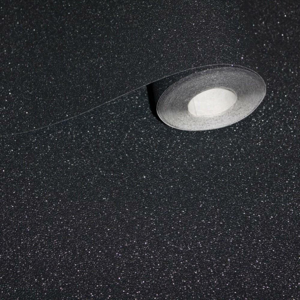 Black Glitter Wallpaper Shimmer Glitz Sparkle Vinyl Paste The Wall Y?L