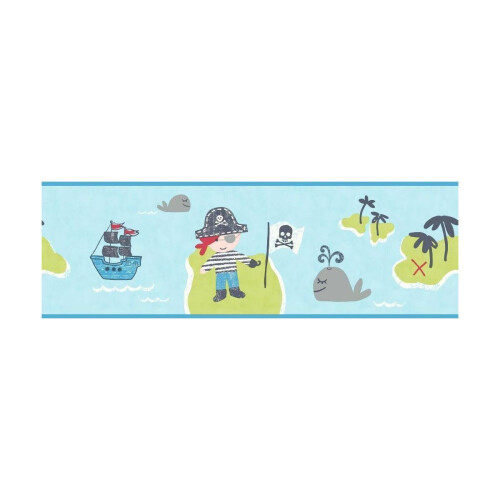 Fine Decor Decorline Carousel Pirates Border, Blue