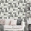 Fine Decor Fine Decor Square Geometric Mono White Grey Metallic Shimmer Retro 1