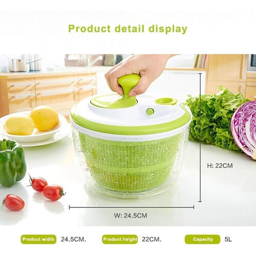 Salad Dryer Quick Design Drying and Draining Lettuce and Vegetables (Green) 2