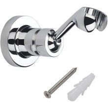 Shower Bracket Brass Wall Mount Handheld Shower Head and Hose - Chrome Plated 360 Degree Adjustable
