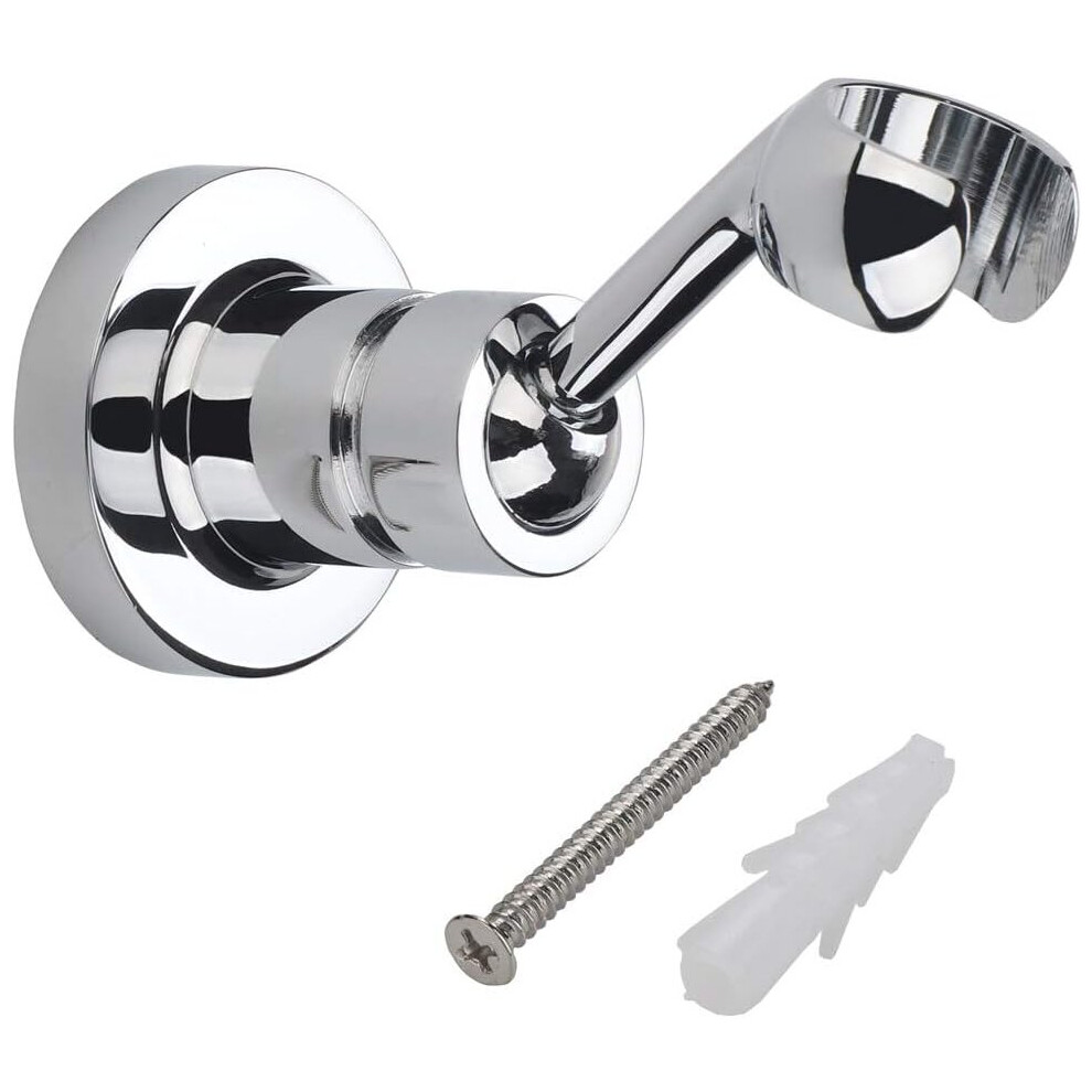 Shower Bracket Brass Wall Mount Handheld Shower Head And Hose - Chrome Plated 360 Degree Adjustable 9365884494163