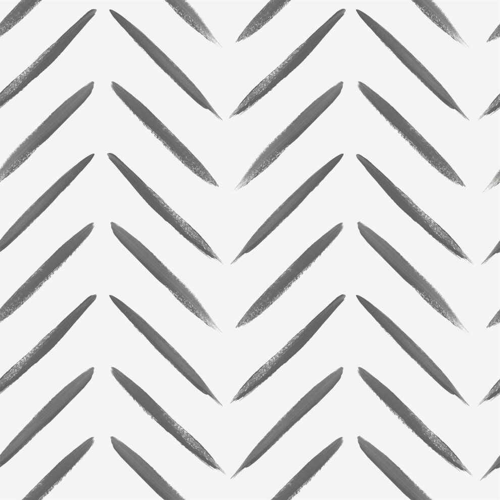 Abstract Chevron Brush Marks Black Paint Wallpaper Holden Decor 5056301474052
