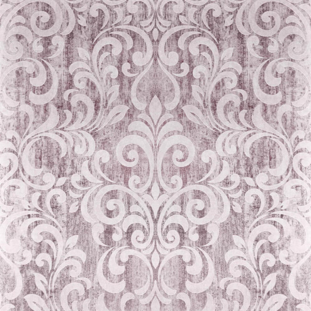 Mara Damask Rose Gold Wallpaper Foil Textured Heavyweight Vinyl Washable