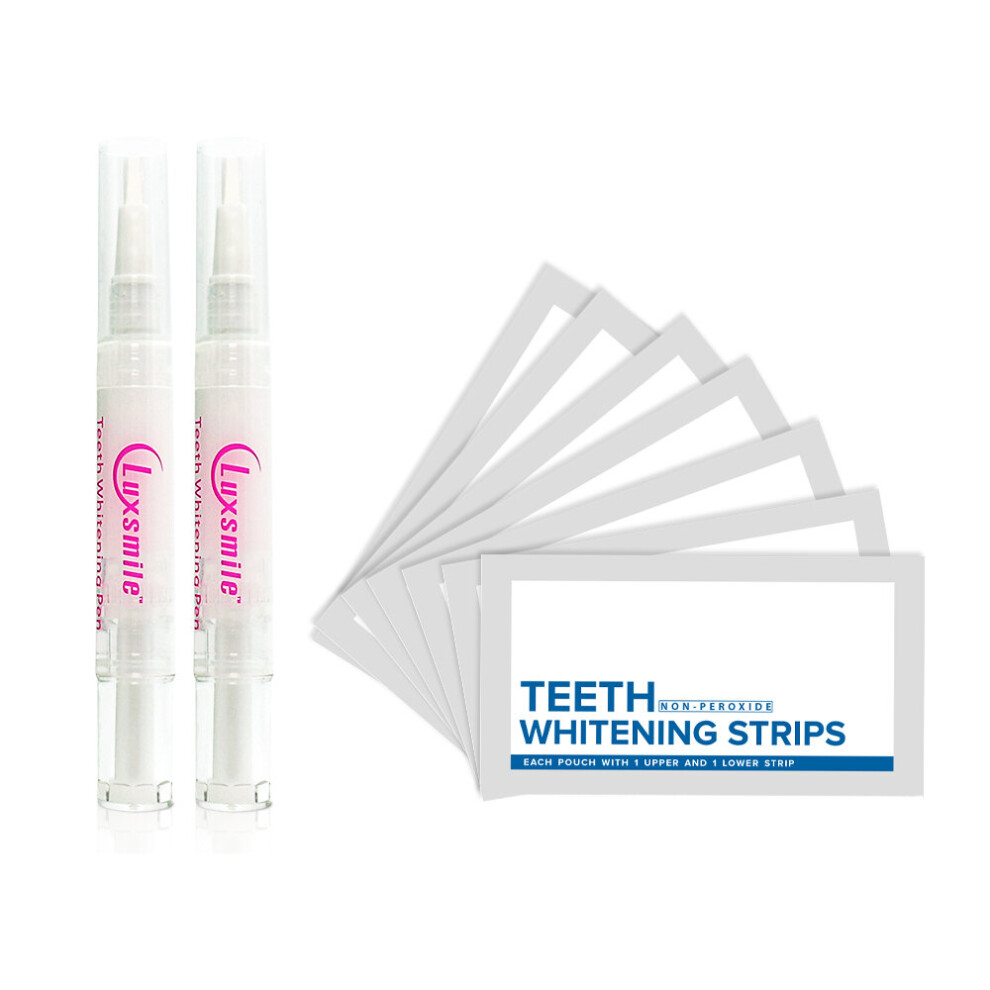 Aihontai (7Pcs 2 Pen) Luxsmile Dental Teeth Whitening Gel Pen Oral Care Remove Stains Bleaching