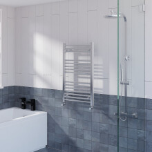 WarmeHaus Straight Heated Towel Rail Radiator Ladder for Bathroom Wall Mounted Chrome 800x500mm