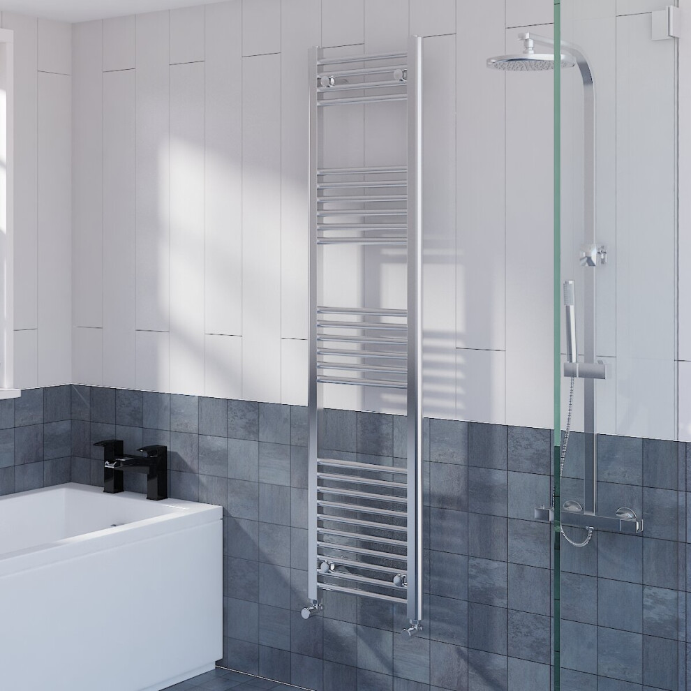 WarmeHaus Straight Heated Towel Rail Radiator Ladder for Bathroom Wall Mounted Chrome 1600x395mm