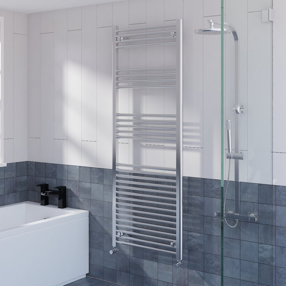 WarmeHaus Straight Heated Towel Rail Radiator Ladder for Bathroom Wall Mounted Chrome 1600x600mm