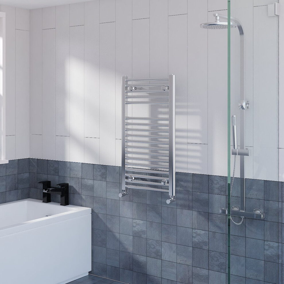 Warmehaus Straight Heated Towel Rail Radiator Ladder For Bathroom Wall Mounted Chrome 800X450mm